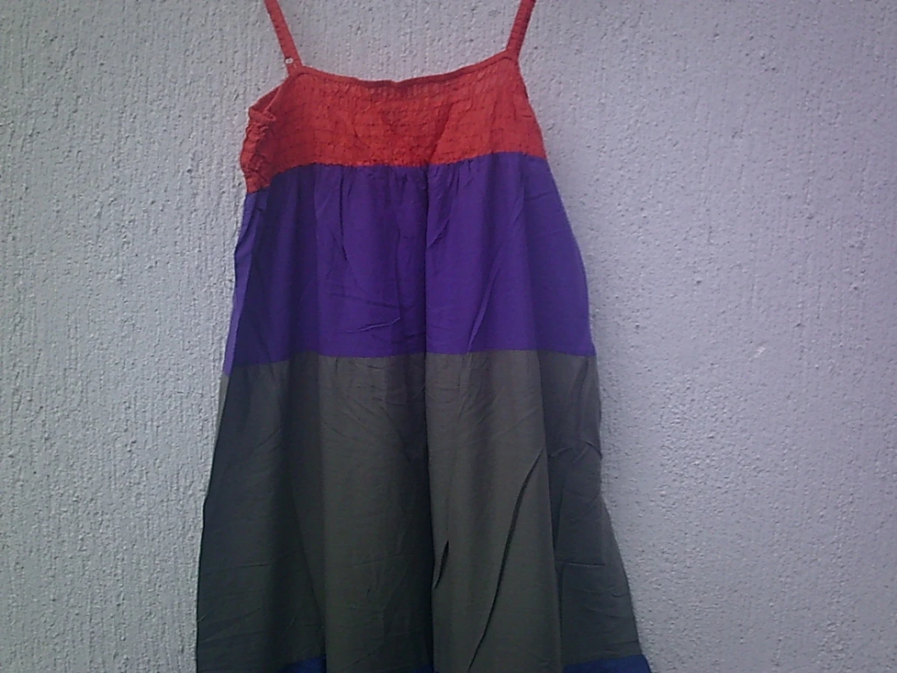 Long dress with flared bottom, 5 panels/multi-colored bands, 5 colors, size T.L tag – photo 13